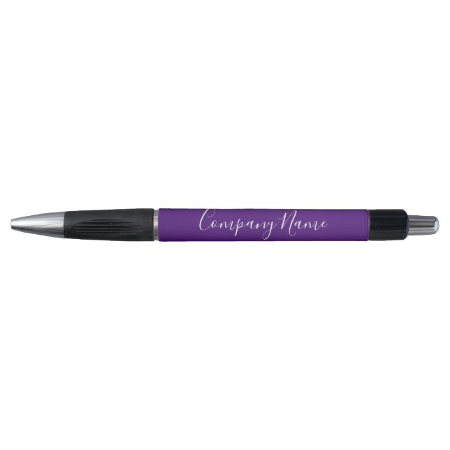 Stylo Business Royal Purple White Script Nom de la socié (Devant)