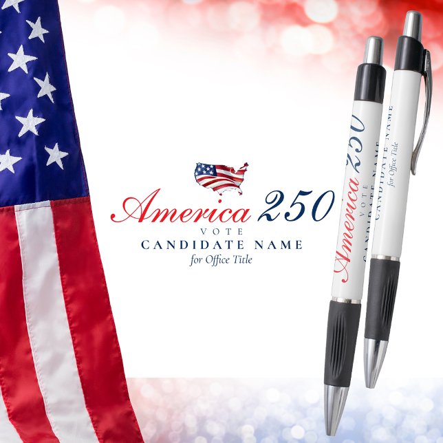Stylo Cadeau patriotique du Semiquincentenaire America 2 (America 250 Semiquincentennial Patriotic Custom Keepsake for Campaign Donors Volunteers Staff Pen)