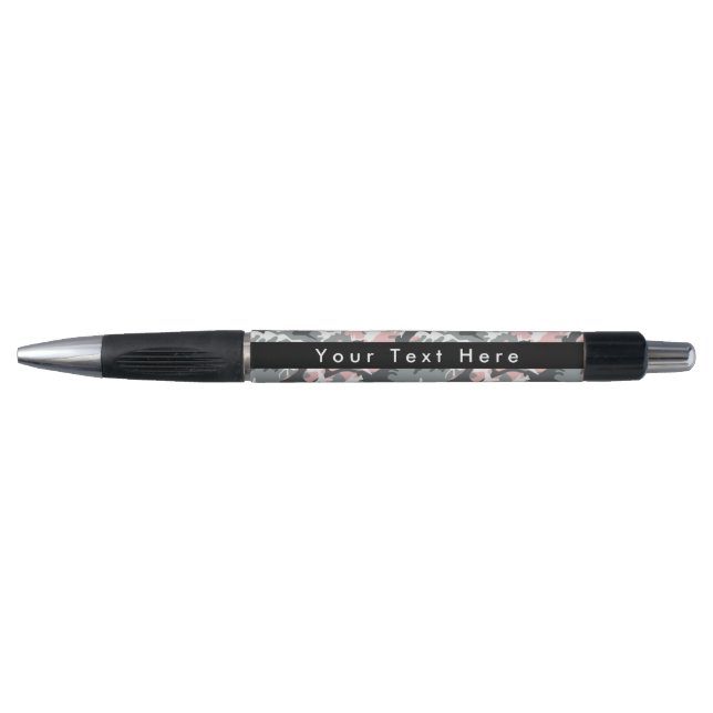 Stylo Camo rose et gris, Camouflage, Militaire, Armée (Devant)