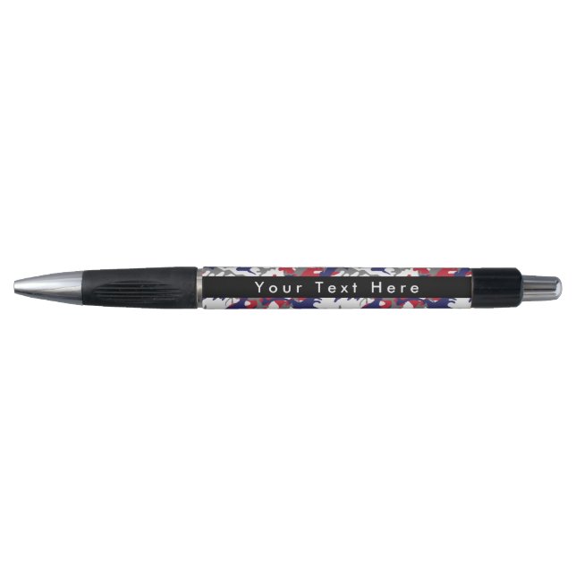 Stylo Camouflage, Bleu Blanc Rouge Gris, Militaire, Armé (Devant)