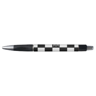 Stylo Carré À damiers noir et blanc personnalisé