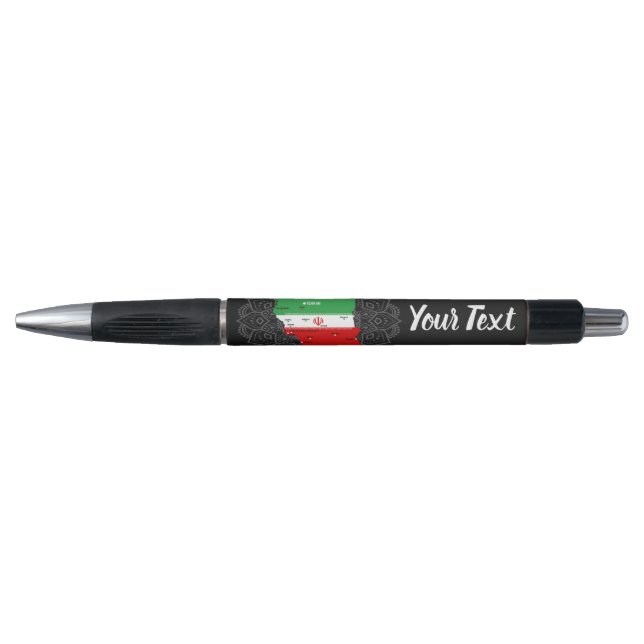 Stylo Carte de l'Iran avec drapeau et emblème (Devant)