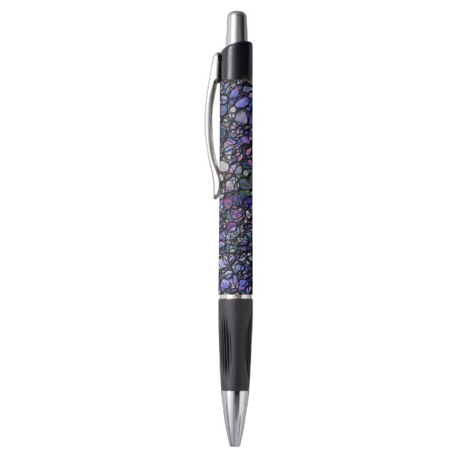Stylo Cercles abstraits dessinés à la main, Bleu, Violet (Haut (Vertical))