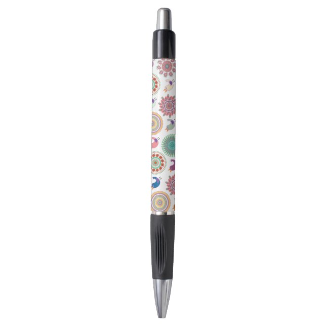 Stylo Chanter Bird et Mandala Folk Art Motif (Devant (Vertical))