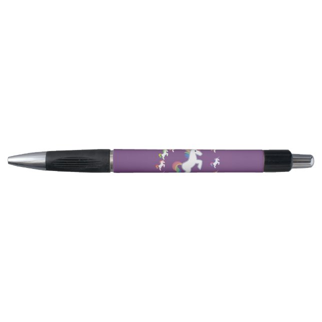 Stylo Charme d'encre de cercle de licorne violette (Devant)