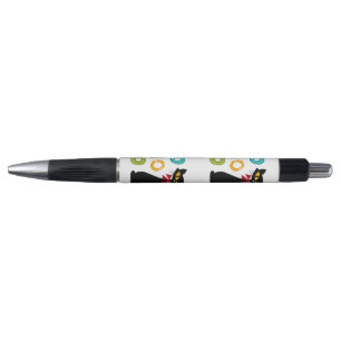 Stylo Chat noir avec design de texte Ho Ho Ho
