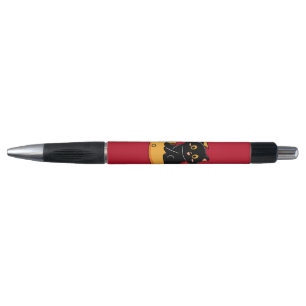 Stylo Chat noir mignon assis sur la lune