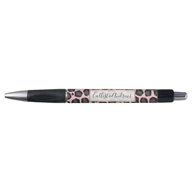 Stylo Cheetah Léopard rose Fille Chic (Devant)