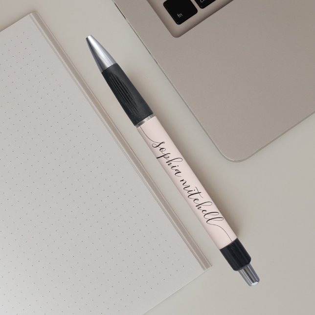 Stylo Chic Script Calligraphie Blush rose (Créateur téléchargé)