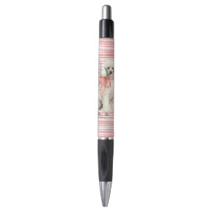 Stylo Chien Caniche Blanc Bonjour Beau
