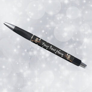 Stylo Chouette Brown sur branche Crescent Moon Étoiles b
