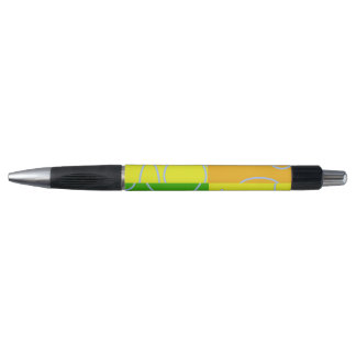 Stylo Circles rétro amusants Boucles Vert Jaune Orange S