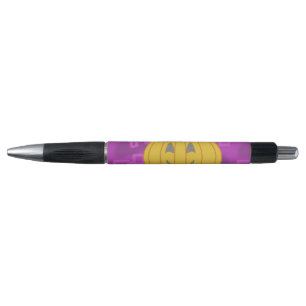 Stylo Citrouille moderne sur violet géométrique