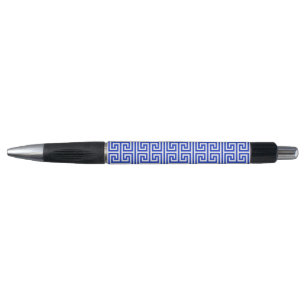 Stylo Clé Méandre Grecque Carré Motif H Bleu