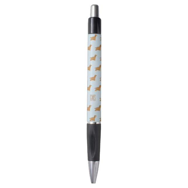 Stylo Cocker Spaniel Chiens Motif Monogramme (Devant (Vertical))