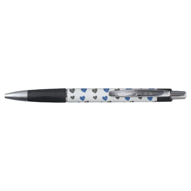 Stylo Cœurs glissants - Bleu et Gris  (Dos)