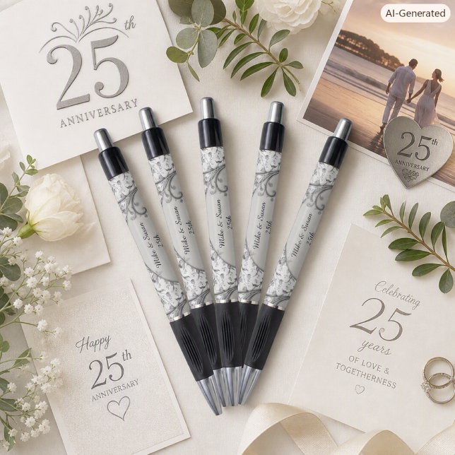Stylo commémoratif de mariage pour les 25 ans de m (Créateur téléchargé)