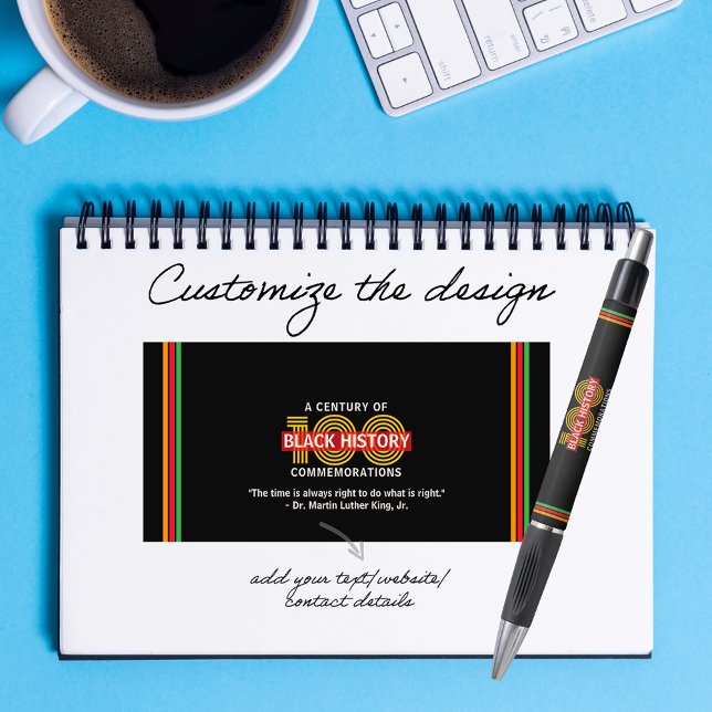 Stylo Commemoration du Centenaire du Mois de l'Histoire  (A Century of Black History Commemorations Black History Month Commemoration Centennial Custom Pen)