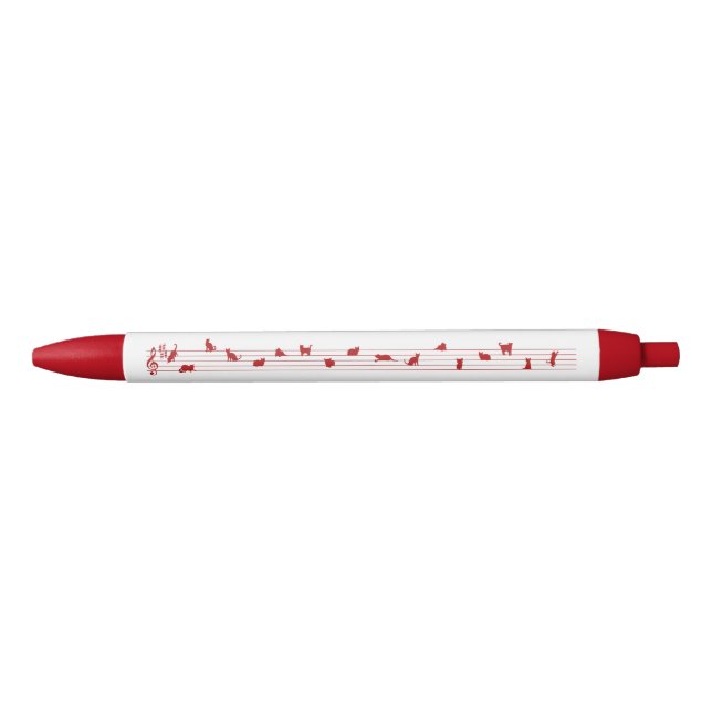 Stylo conceptuel rouge de chanson de chat d'art (Devant)