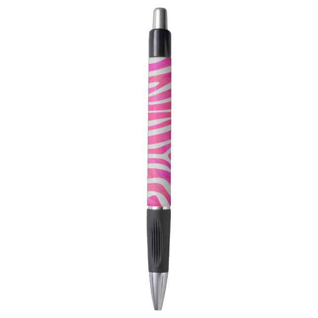 Stylo Copie de rose indien de zèbre et blanche (Devant (Vertical))