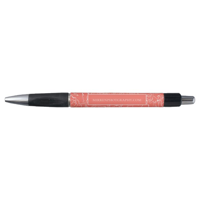 Stylo Coral simplement floral personnalisé (Devant)
