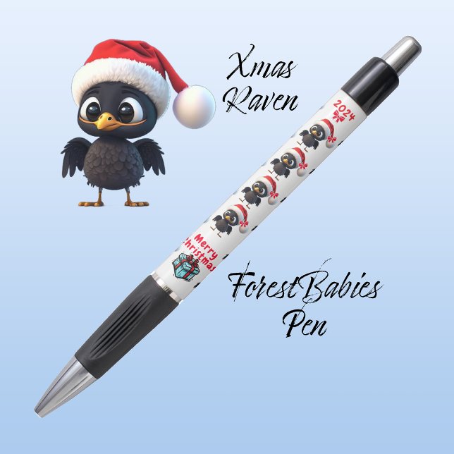 Stylo Corbeau de Noël, Graphique de fête, ⛄️ blanc (Créateur téléchargé)