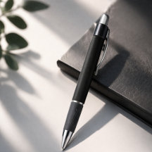 Stylo Couleur Uni Minimaliste - Noir