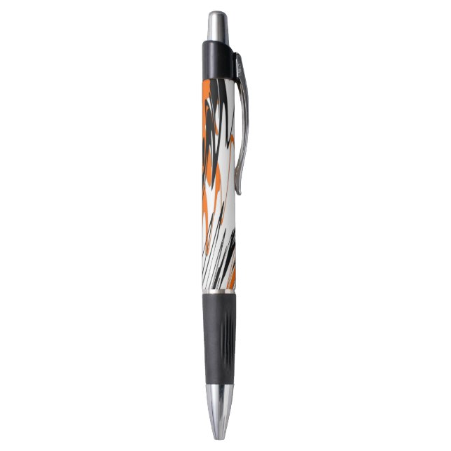 Stylo Couleurs Bengale Lignes Orange et Noires Ondulées (Bas (Vertical))
