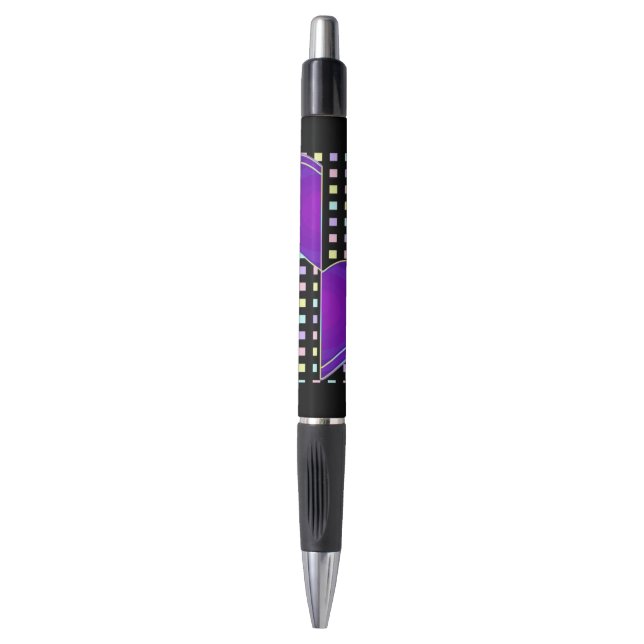 Stylo Couleurs pastel & coeurs violets battre (Devant (Vertical))