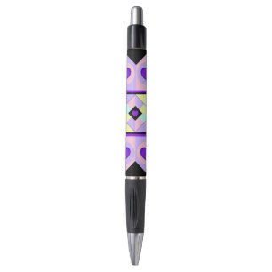 Stylo Couleurs pastel & coeurs violets battre