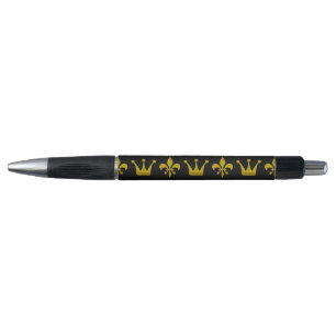 Stylo Couronne et lis royaux d'or + votre backgr. et