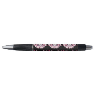 Stylo Crâne et Os en Rose Pastel