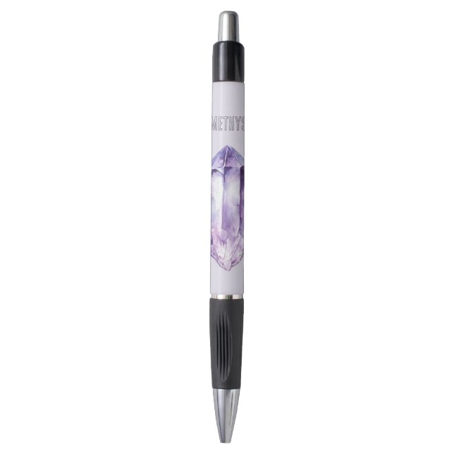 Stylo Cristal d'Améthyste Violet (Devant (Vertical))