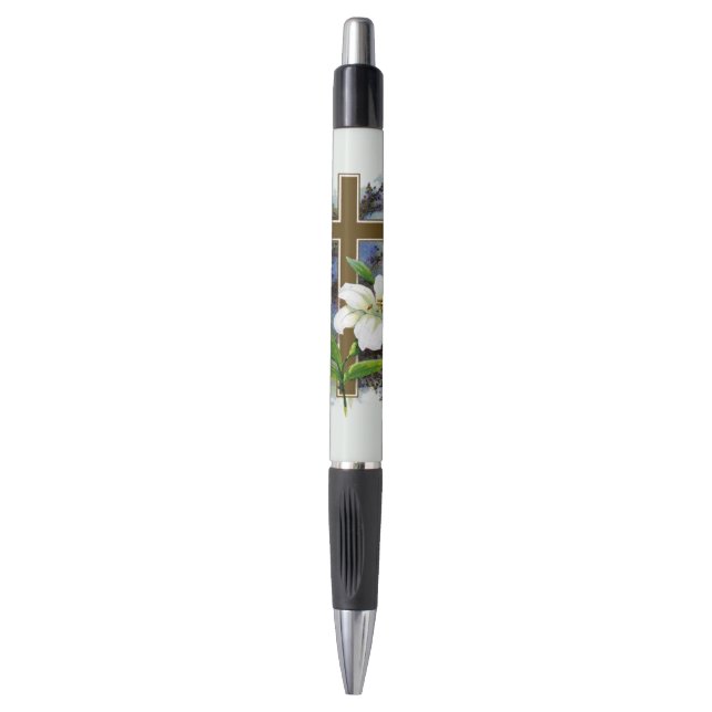Stylo Croix chrétienne en or (Devant (Vertical))