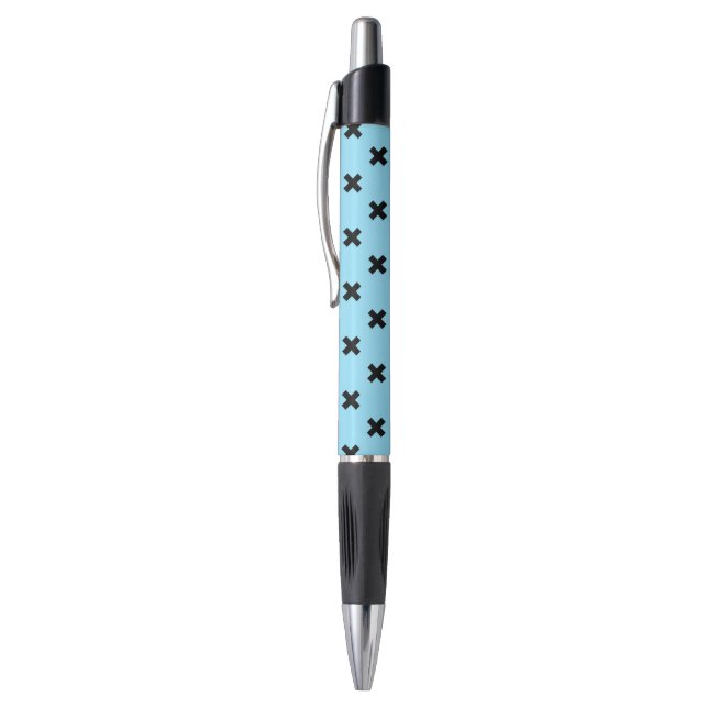 Stylo Croix noire sur le bleu bébé (Haut (Vertical))