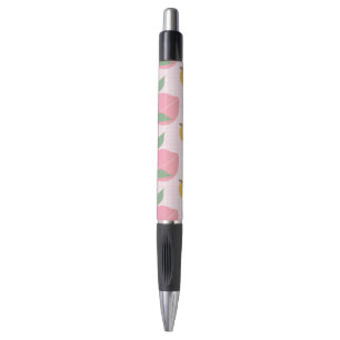 Stylo Cuire Pêcher Orange Fruit Motif rose