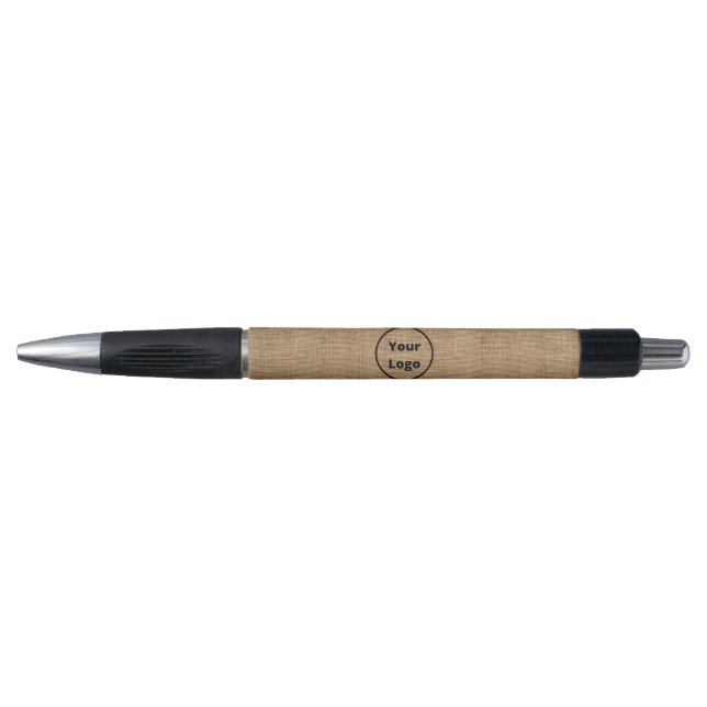 Stylo Custom logo brown burlap (Devant)