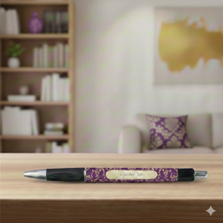Stylo Custom Name Royal Dark Plum Elegant Executive