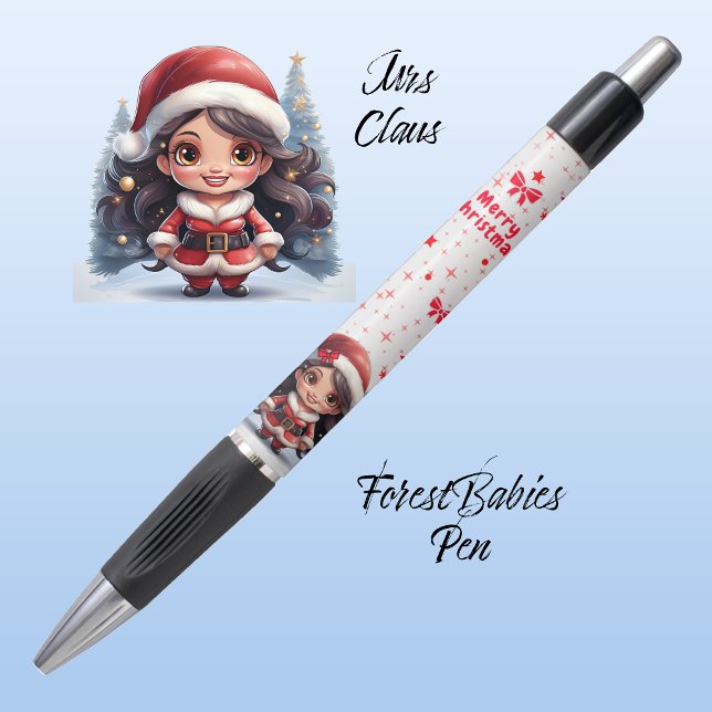 Stylo Cute Christmas Mrs Santa Xmas Graphic, White ⛄️  (Créateur téléchargé)