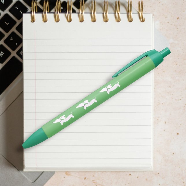 Stylo Dachshund Vert (Green dachshund pen - office gift)