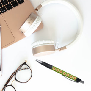 Stylo Dahlia Jaune sur le modèle Floral Vert