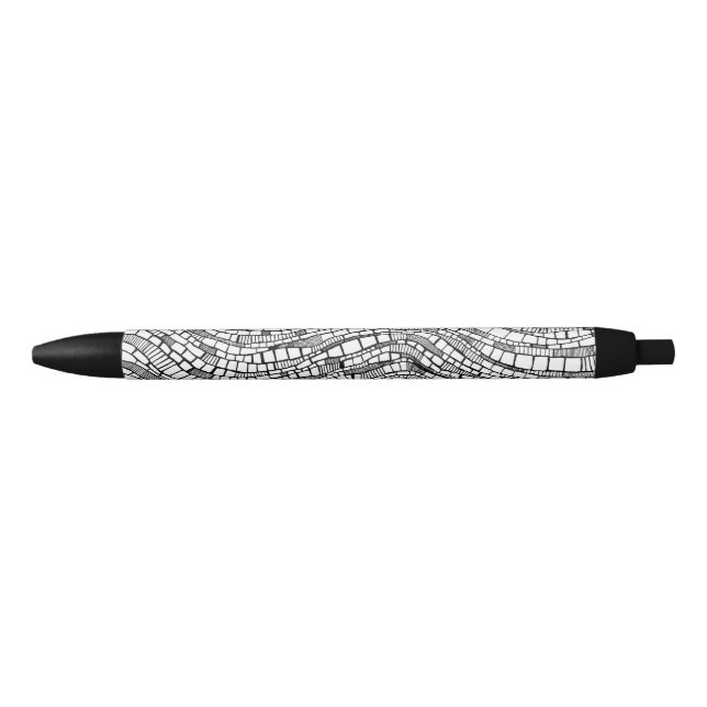 Stylo de design de rectangle noir et blanc abstrai (Devant)