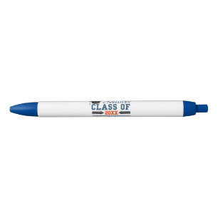 Stylo de graduation en typographie orange bleu mar