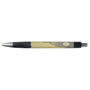 Stylo Décor de luxe sur or & argent, Monogramme