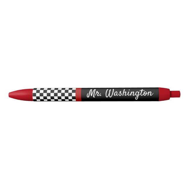 Stylo d'écriture personnalisé rouge noir pour ense (Devant)