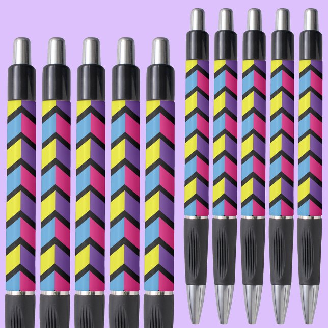 Stylo d'encre noire Motif coloré (Créateur téléchargé)