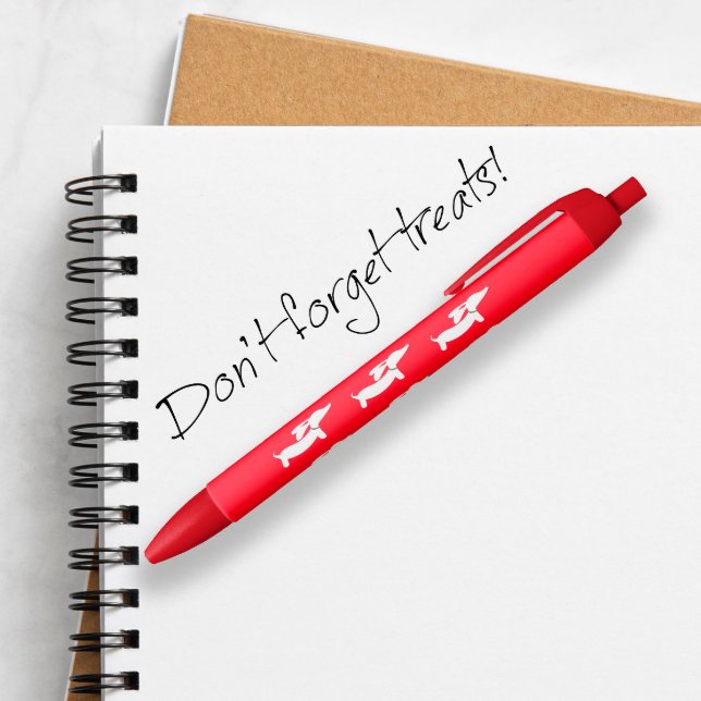 Stylo d'encre rouge Dachshund Wiener Chien (Dachshund in pen for doxie moms and wiener dog dads)
