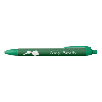 Stylo d'encre verte du logo de l'agent personnalis