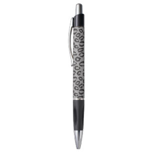 Stylo Dentelle nette noire avec le motif de léopard sur