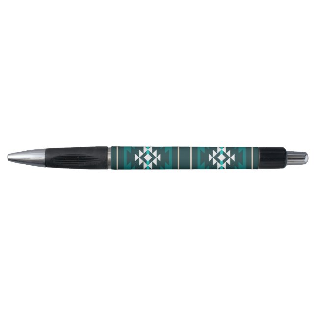 Stylo Design aztèque en couleur turquoise (Devant)